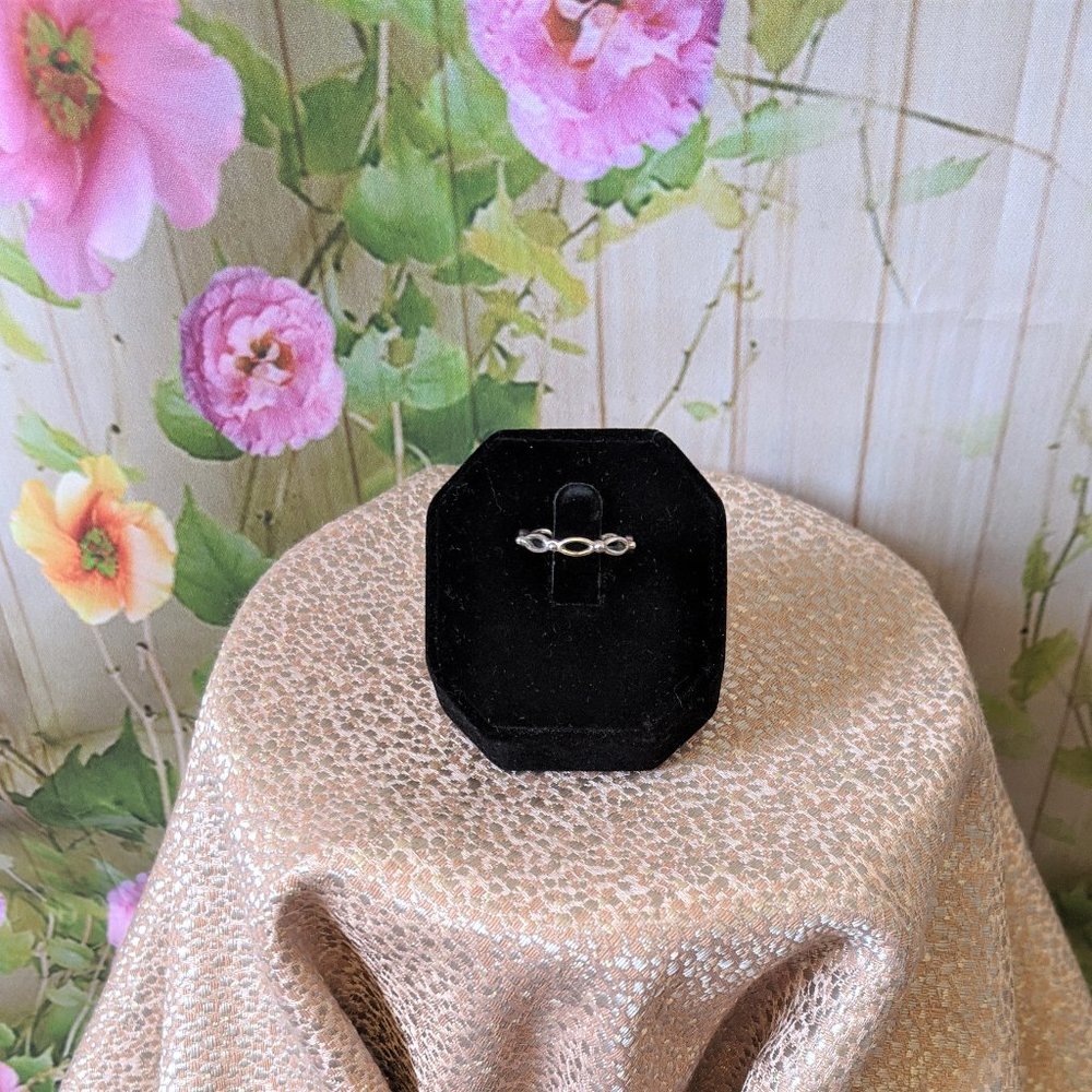 Silver Open Bead Band Ring Size 8